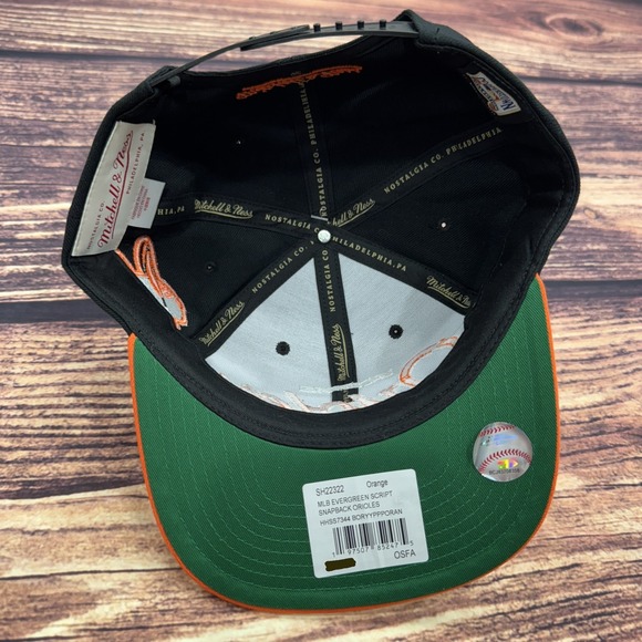 NEW‎ Baltimore Orioles Script Snapback Hat Mitchell Ness MLB Baseball Cap Bird - Picture 9 of 9